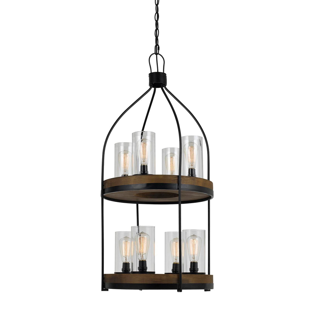##Antique Hardware## 60W X 8 CHARDON METAL/WOOD FIXTURE(EDISON BULBS NOT INCLUDED)
