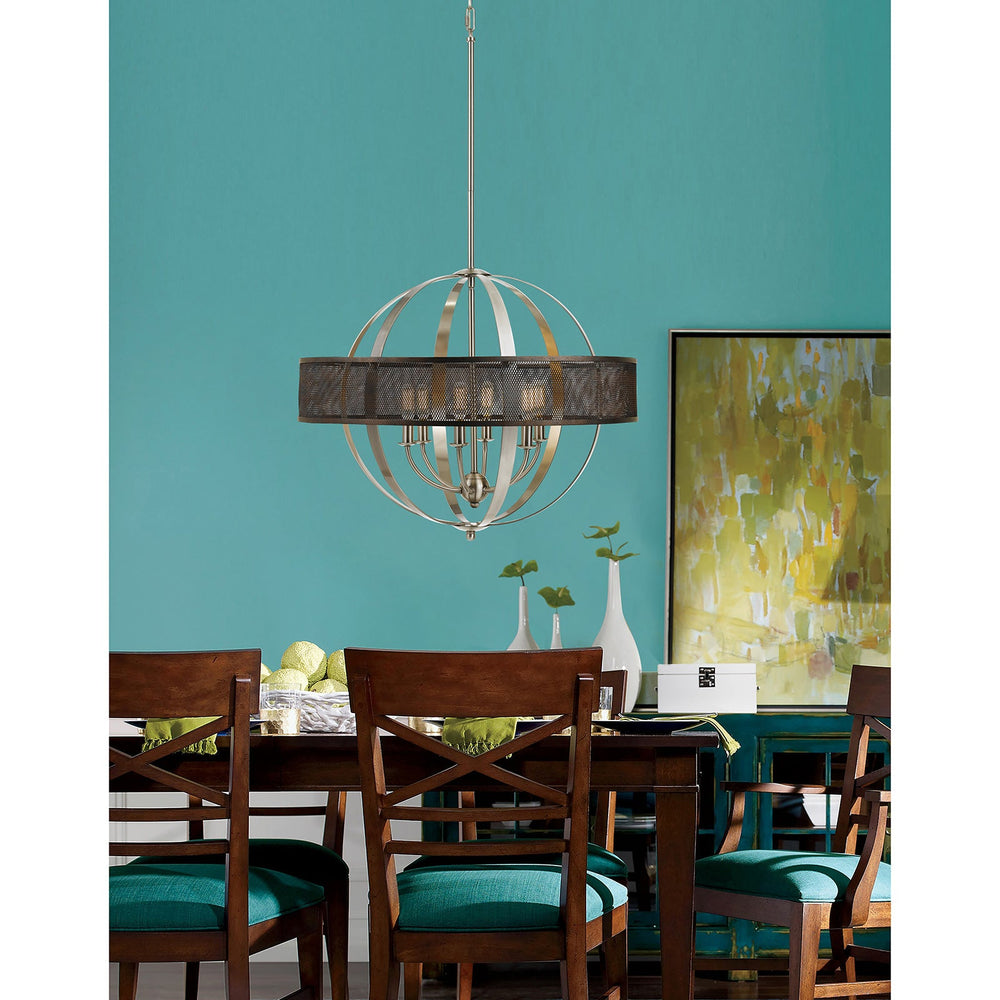##Antique Hardware## 60W X 6 WILLOW CHANDELIER (EDISON BULBS NOT INCLUDED)
