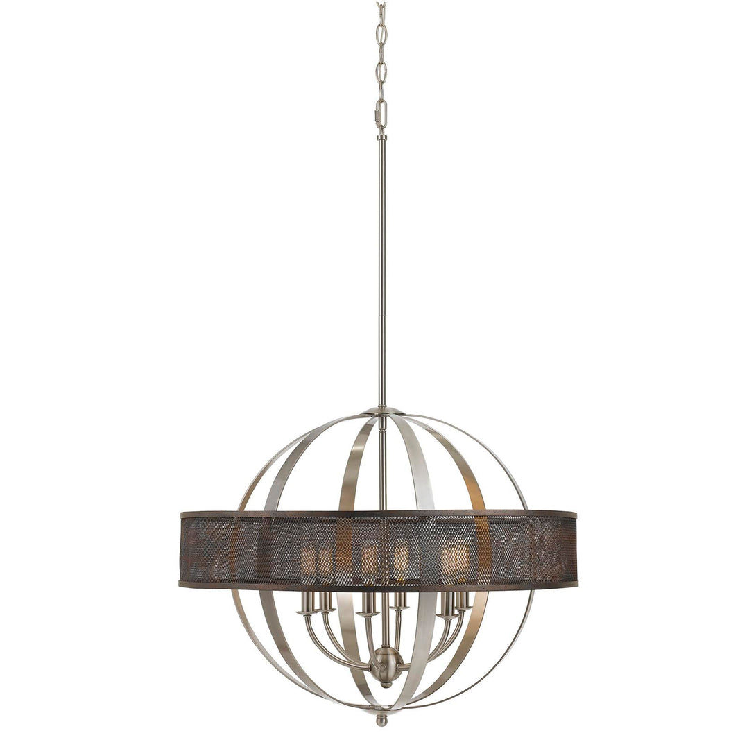 ##Antique Hardware## 60W X 6 WILLOW CHANDELIER (EDISON BULBS NOT INCLUDED)