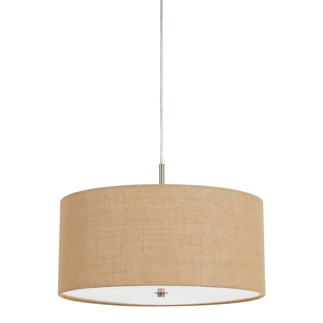 ##Antique Hardware## 60W X 3 ADDISON BURLAP DRUM PENDANT