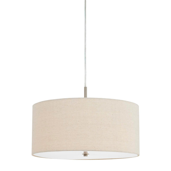 ##Antique Hardware## 60W X 3 ADDISON LINEN DRUM PENDANT