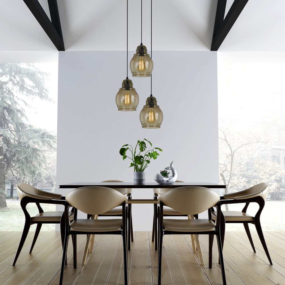 ##Antique Hardware## 60W TERAMO RIPPLED GLASS PENDANT (EDISON BULB NOT INCLUDED)