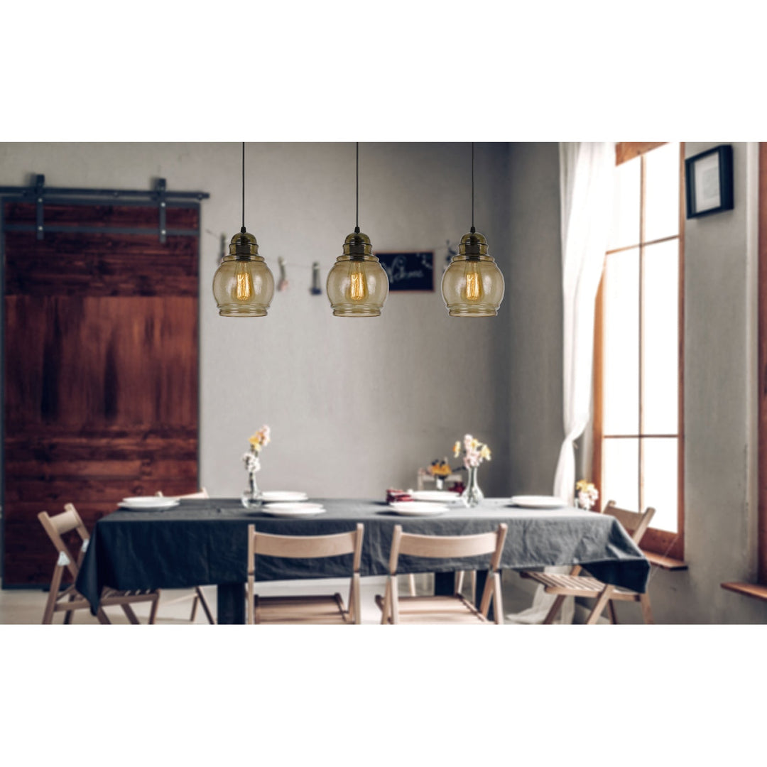 ##Antique Hardware## 60W TERAMO RIPPLED GLASS PENDANT (EDISON BULB NOT INCLUDED)