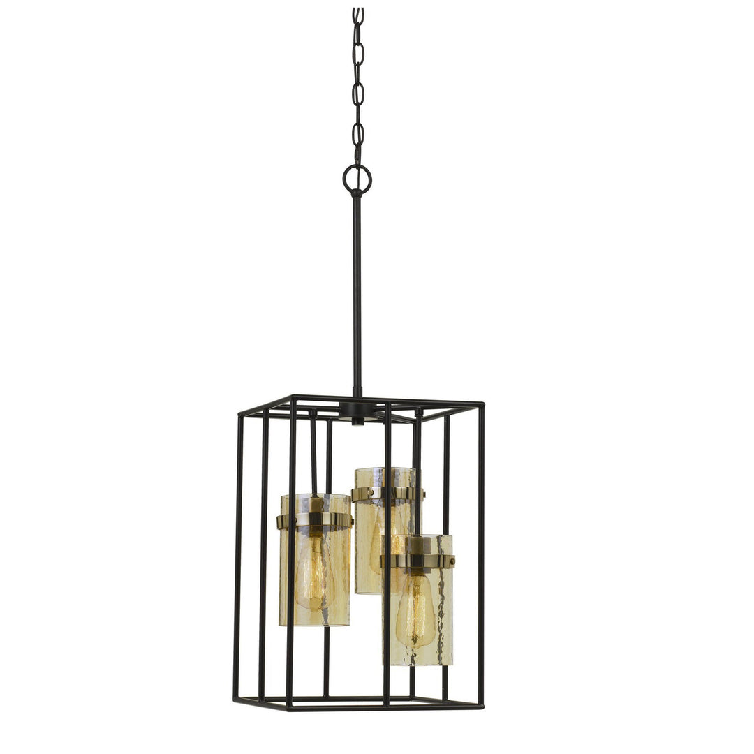 ##Antique Hardware## 60W X 3 CREMONA GLASS PENDANT FIXTURE (EDISON BULBS NOT INCLUDED)
