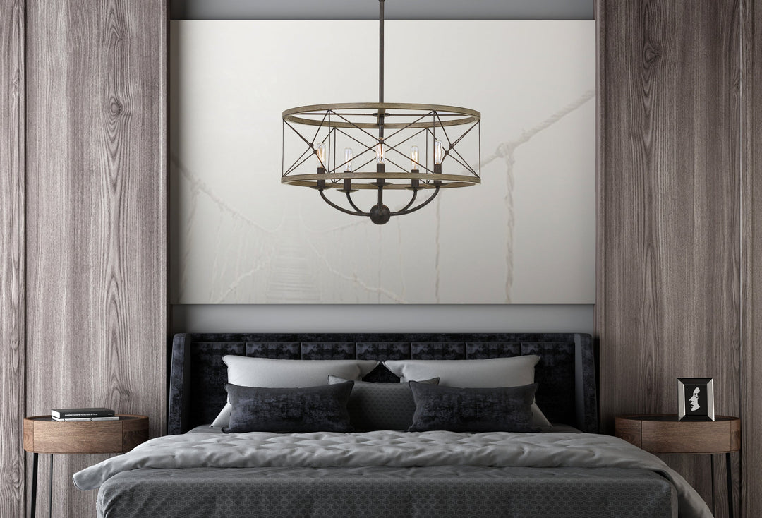 ##Antique Hardware## 40W X 5 MODICA METAL PENDANT FIXTURE (EDISON BULBS NOT INCLUDED)