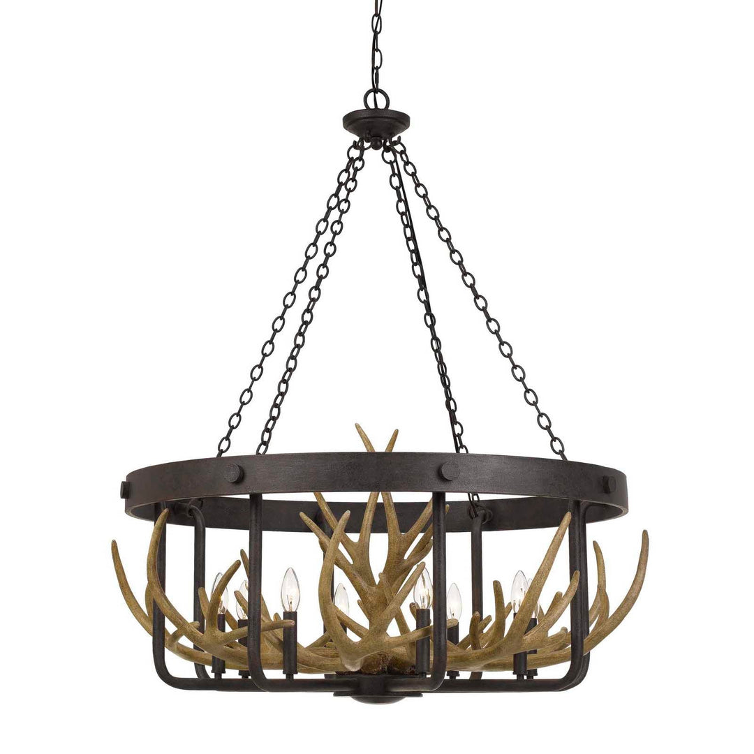 Antique Hardware ANGELO 60W X 8 METAL ANTLER CHANDELIER Chandelier
