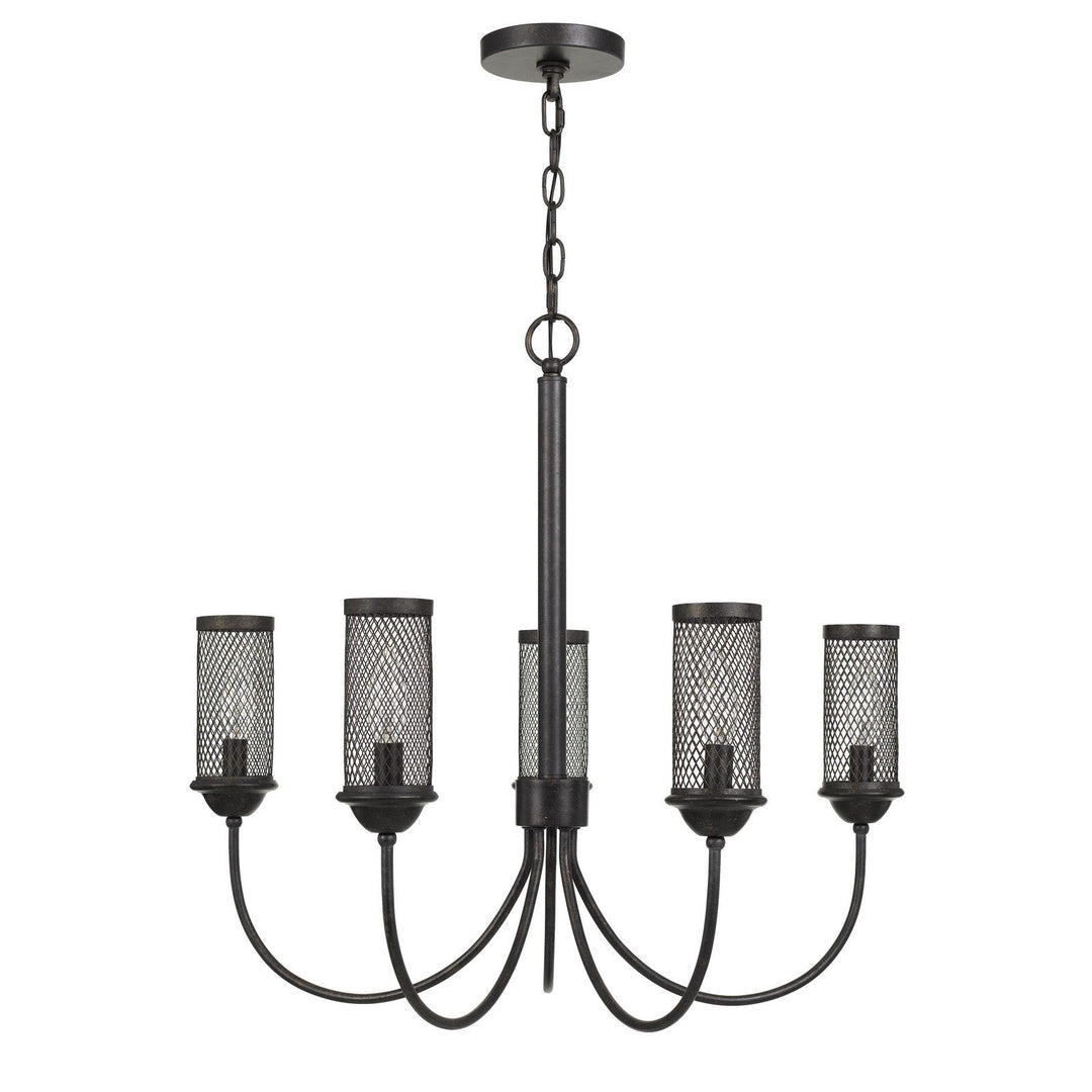##Antique Hardware## FULTON METAL CHANDELIER WITH MESH METAL SHADE