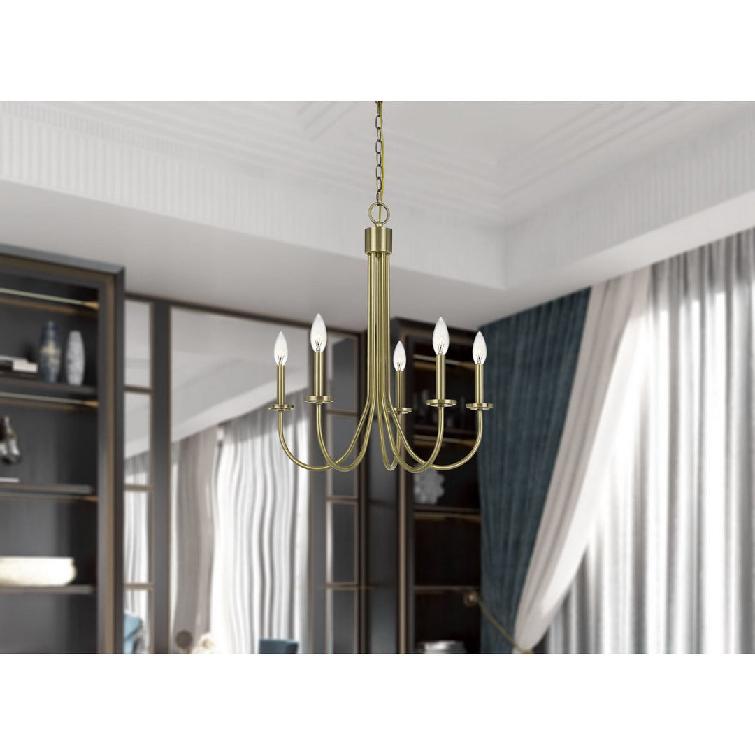 ##Antique Hardware## 60W X 5 SPIEZ METAL CHANDELIER