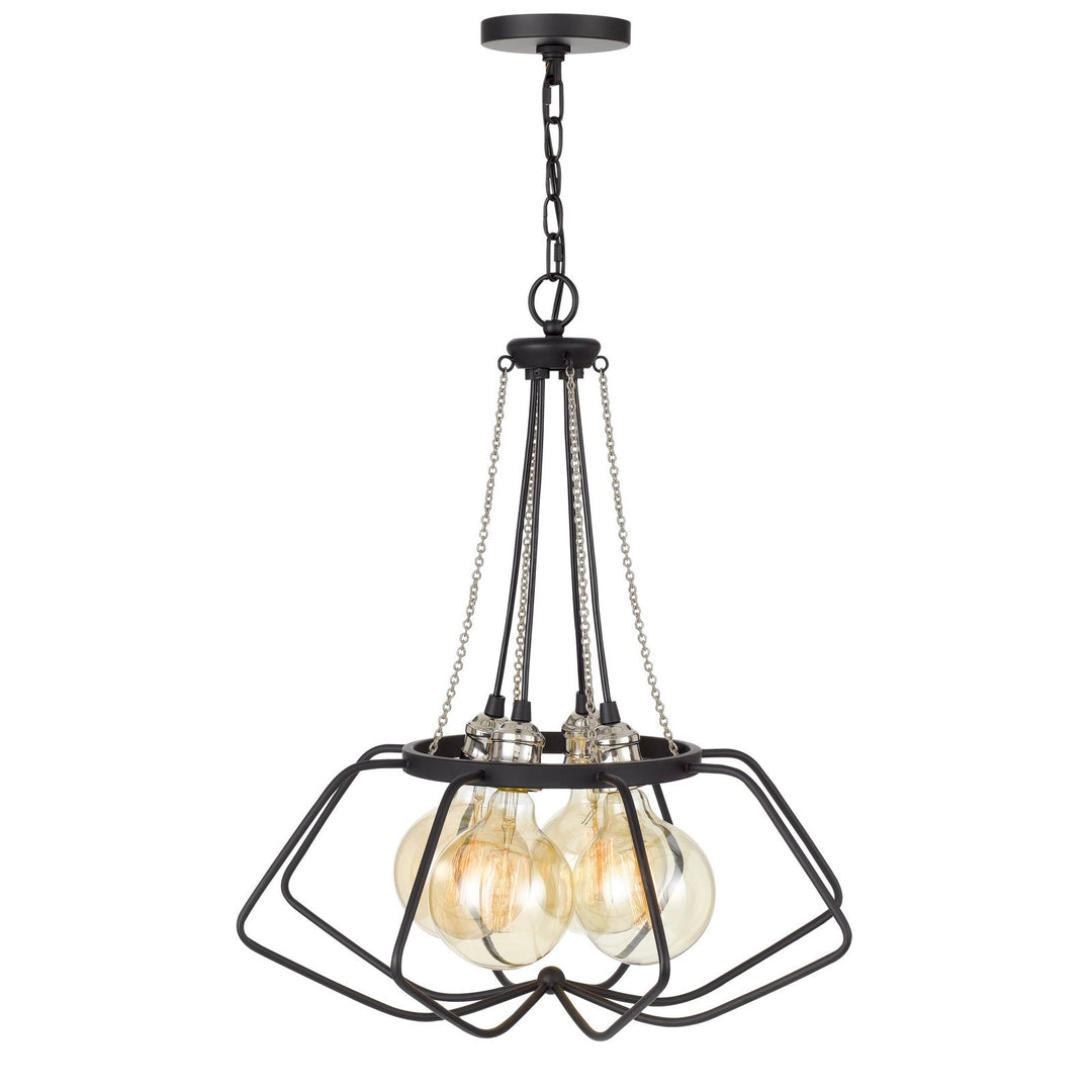 ##Antique Hardware## 60W X 4 LADUE METAL CHANDELIER (EDISON BULBS SHOWN ARE INCLUDED)