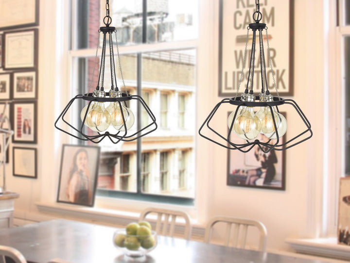 ##Antique Hardware## 60W X 4 LADUE METAL CHANDELIER (EDISON BULBS SHOWN ARE INCLUDED)