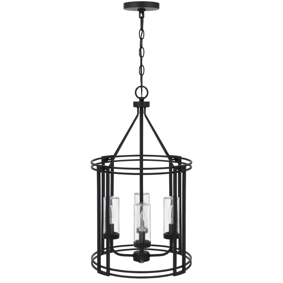 ##Antique Hardware## LUTON CAGE METAL CHANDELIER WITH GLASS SHADES