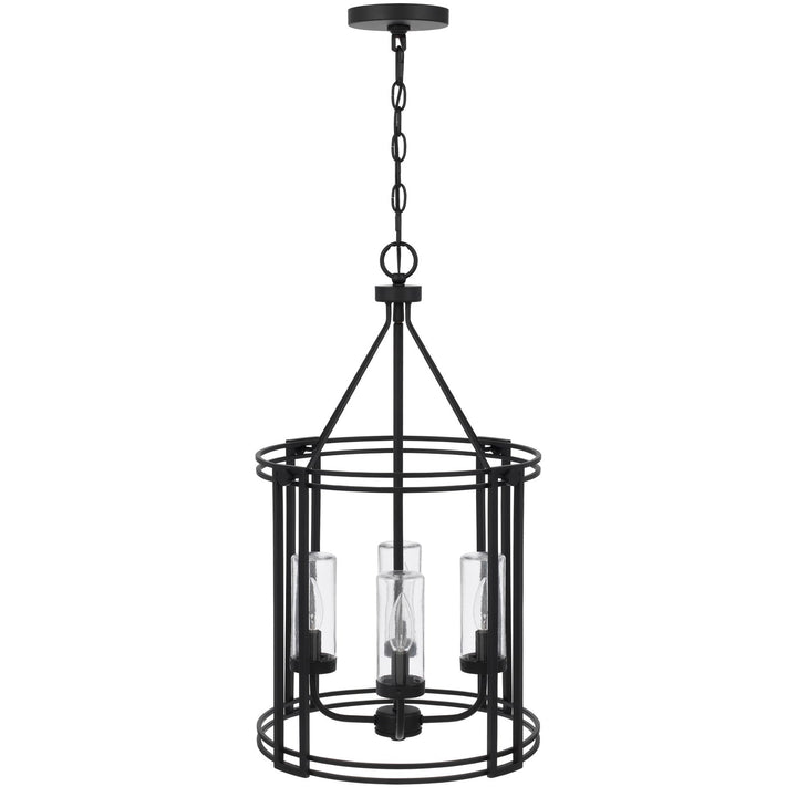 ##Antique Hardware## LUTON CAGE METAL CHANDELIER WITH GLASS SHADES
