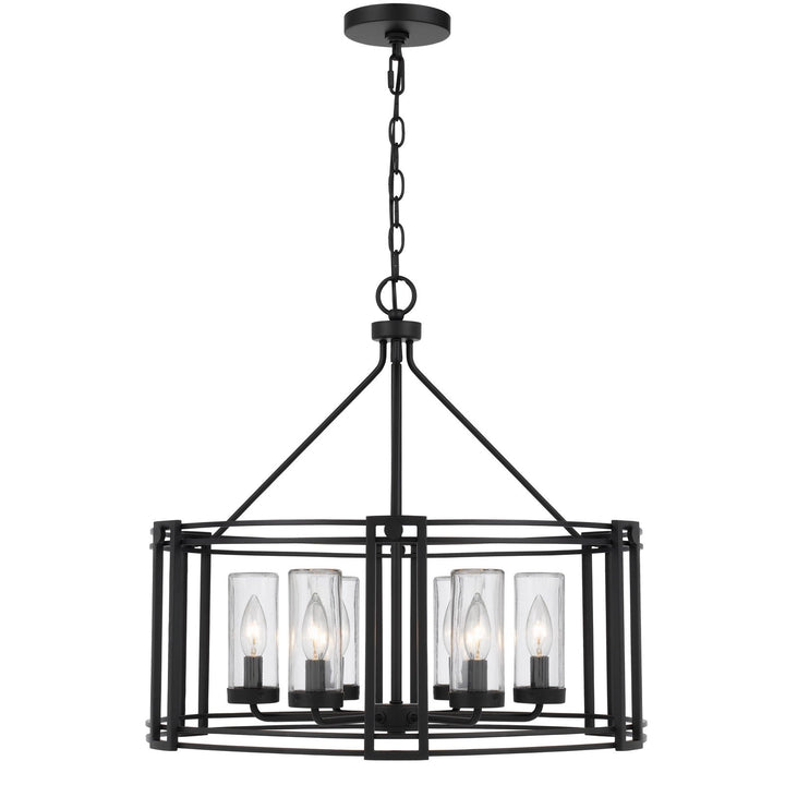 ##Antique Hardware## LUTON CAGE METAL CHANDELIER WITH GLASS SHADES