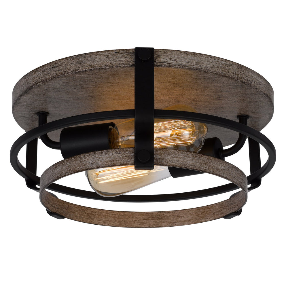 ##Antique Hardware## 60W X 2 CLARITA METAL SEMI FLUSH MOUNT FIXTURE