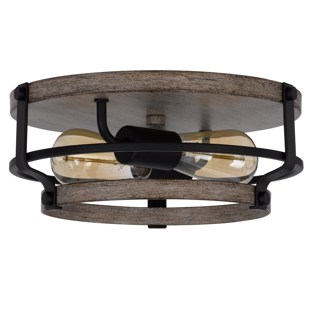 ##Antique Hardware## 60W X 2 CLARITA METAL SEMI FLUSH MOUNT FIXTURE