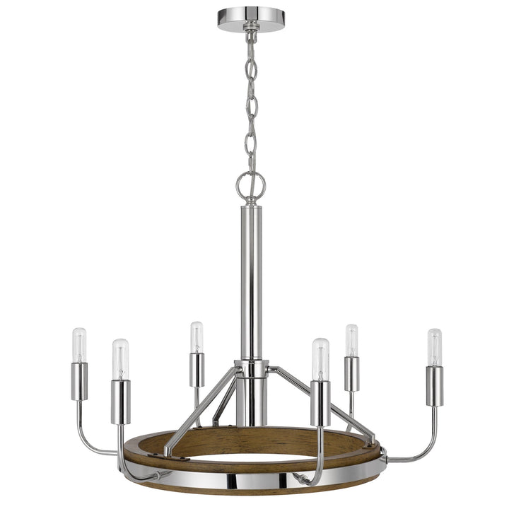 ##Antique Hardware## SALUDA 60W X 6 METAL CHANDELIER AND A GU10 6W LED DOWNLIGHT (LED BULB INCLUDED)