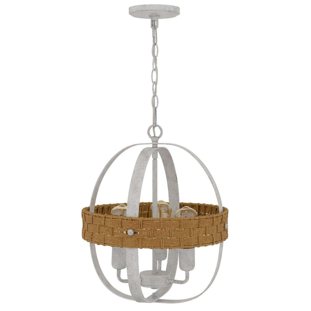 ##Antique Hardware## 60W X 3 BARTON METAL CHANDELIER WITH RATTAN DESIGN