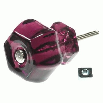 ##Antique Hardware## 1 1/2 Inch Depression Hexagon Glass Cabinet and Furniture Knobs (Several Colors Available)