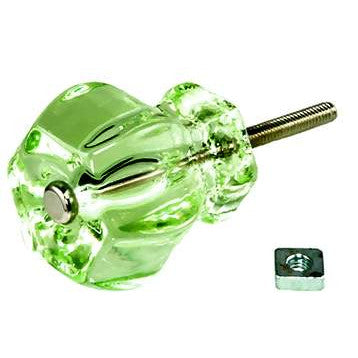 ##Antique Hardware## 1 1/2 Inch Depression Hexagon Glass Cabinet and Furniture Knobs (Several Colors Available)