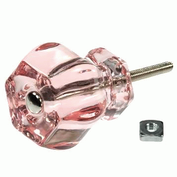 ##Antique Hardware## 1 1/2 Inch Depression Hexagon Glass Cabinet and Furniture Knobs (Several Colors Available)