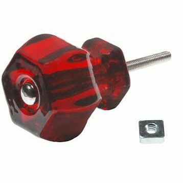 ##Antique Hardware## 1 1/2 Inch Depression Hexagon Glass Cabinet and Furniture Knobs (Several Colors Available)