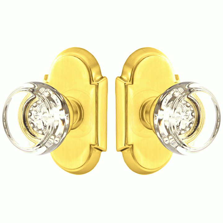 Antique Hardware Crystal Georgetown Door Knob Set With # 8 Rosette (Several Finish Options) EMTEK GLASS CRYSTAL GEORGETOWN DOOR KNOB