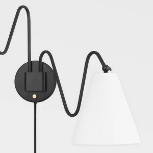 ##Antique Hardware## Onda Plug-In Sconce