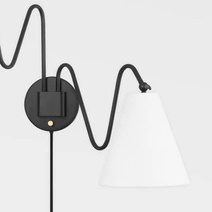 ##Antique Hardware## Onda Plug-In Sconce