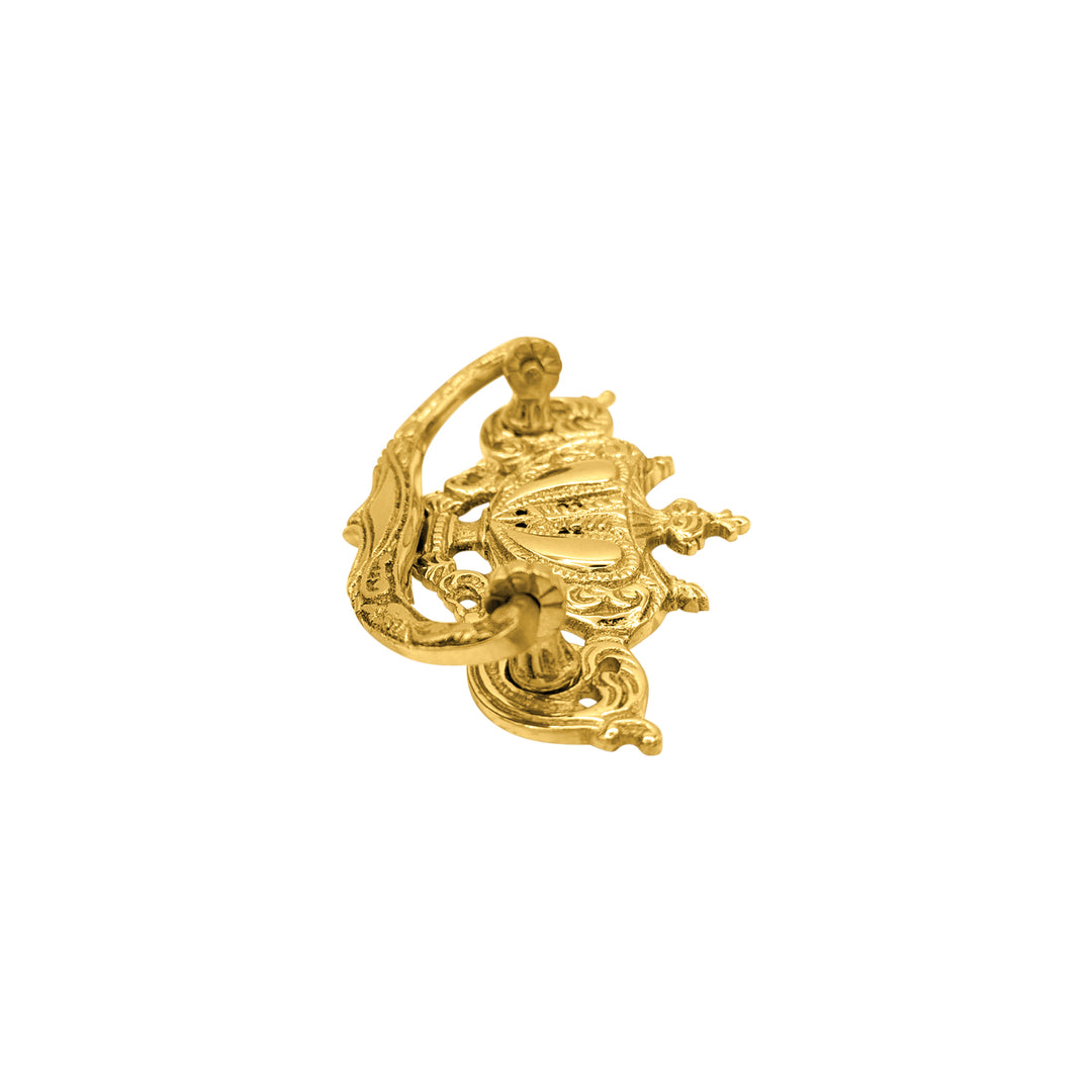 4 1/4 Inch ( 3 Inch C-C) Solid Brass Rococo Lamp Bail Pull