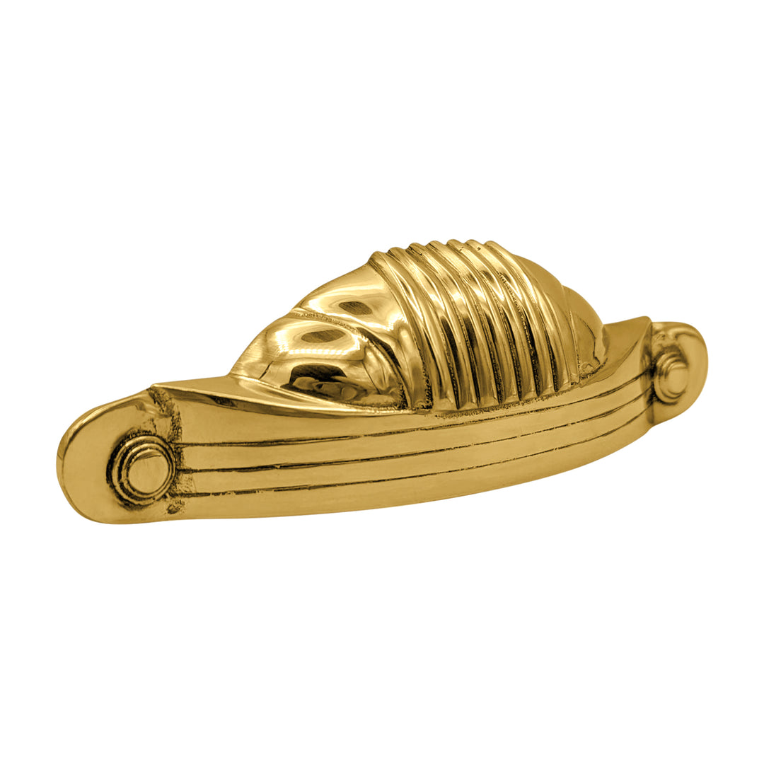 5 Inch Overall (4 Inch c-c) Moderne Deco Cup Pull (Several Finishes Available)
