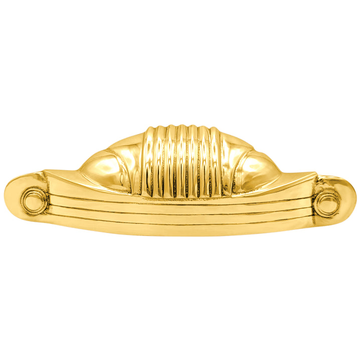 5 Inch Overall (4 Inch c-c) Moderne Deco Cup Pull (Several Finishes Available)