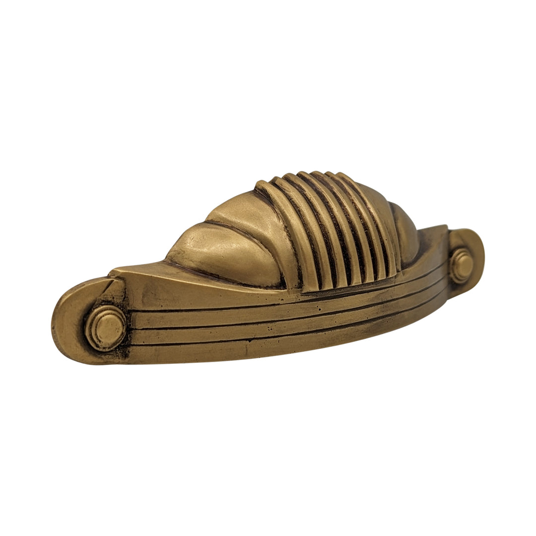 ##Antique Hardware## 5 Inch Overall (4 Inch c-c) Moderne Deco Cup Pull (Several Finishes Available)