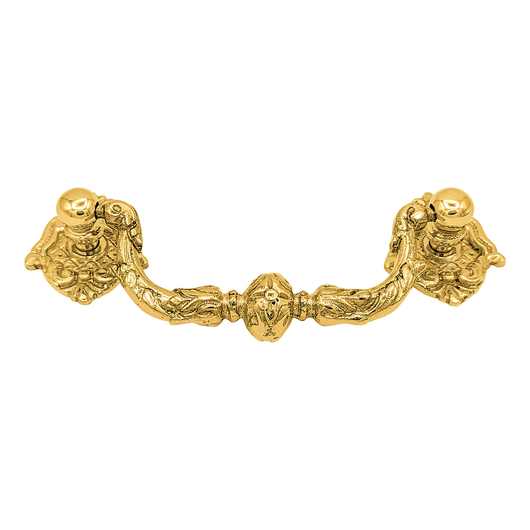 5 Inch Solid Brass Ornate Victorian Curve Bail Handle