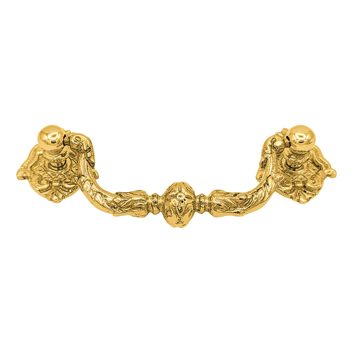 5 Inch Solid Brass Ornate Victorian Curve Bail Handle