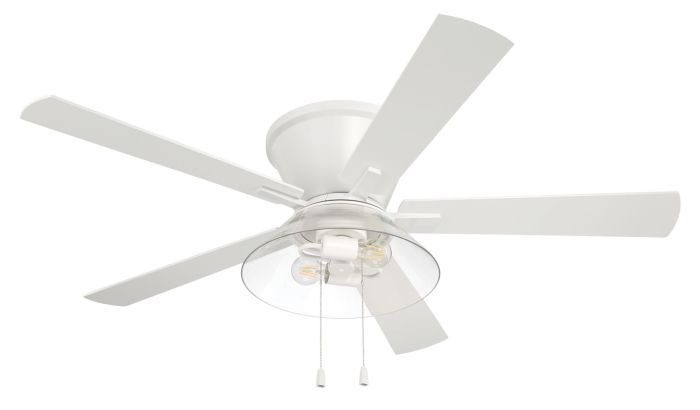 ##Antique Hardware## 52" Insight White Finish, White/Washed Oak Blades, Integrated Light kit Included