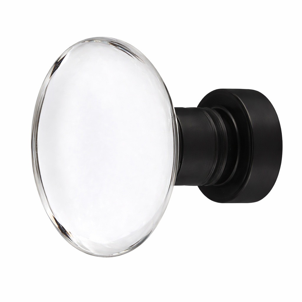 1 1/4 Inch Emtek Oval Crystal Glass Hampton Cabinet & Furniture Knob
