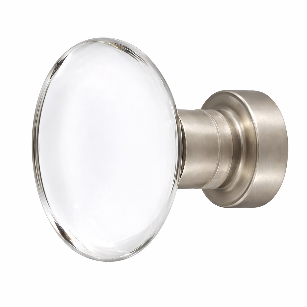 1 1/4 Inch Emtek Oval Crystal Glass Hampton Cabinet & Furniture Knob