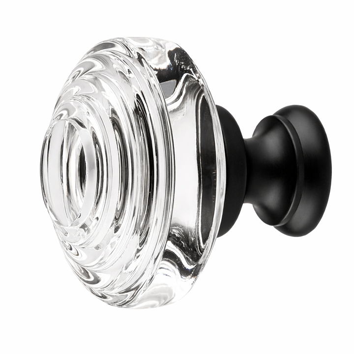 1 1/4 Inch Clear Crystal Glass Deco Cabinet & Furniture Knob