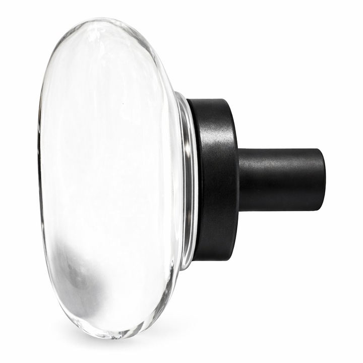 1 1/4 Inch Flat-Faced Round Crystal Clear Glass Cabinet & Furniture Knob