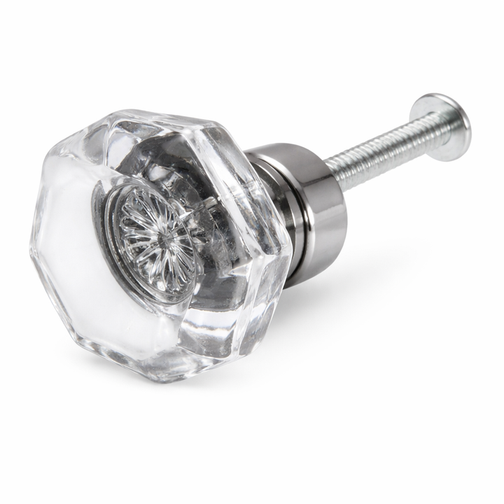 1 Inch Crystal Clear Octagon Old Town Cabinet and Furniture Knob