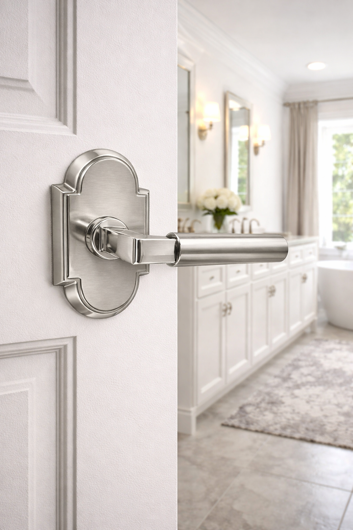 ##Antique Hardware## Magnifique® Arched Door Set with Modern Smooth Lever (Several Finishes Available)