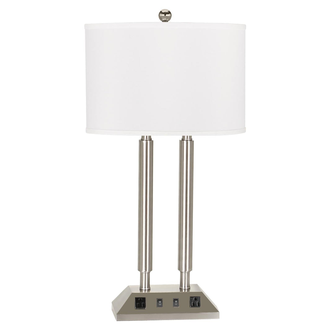 Antique Hardware 60W X 2, 2 ROCKER SW, 2 OUTLET Table Lamp