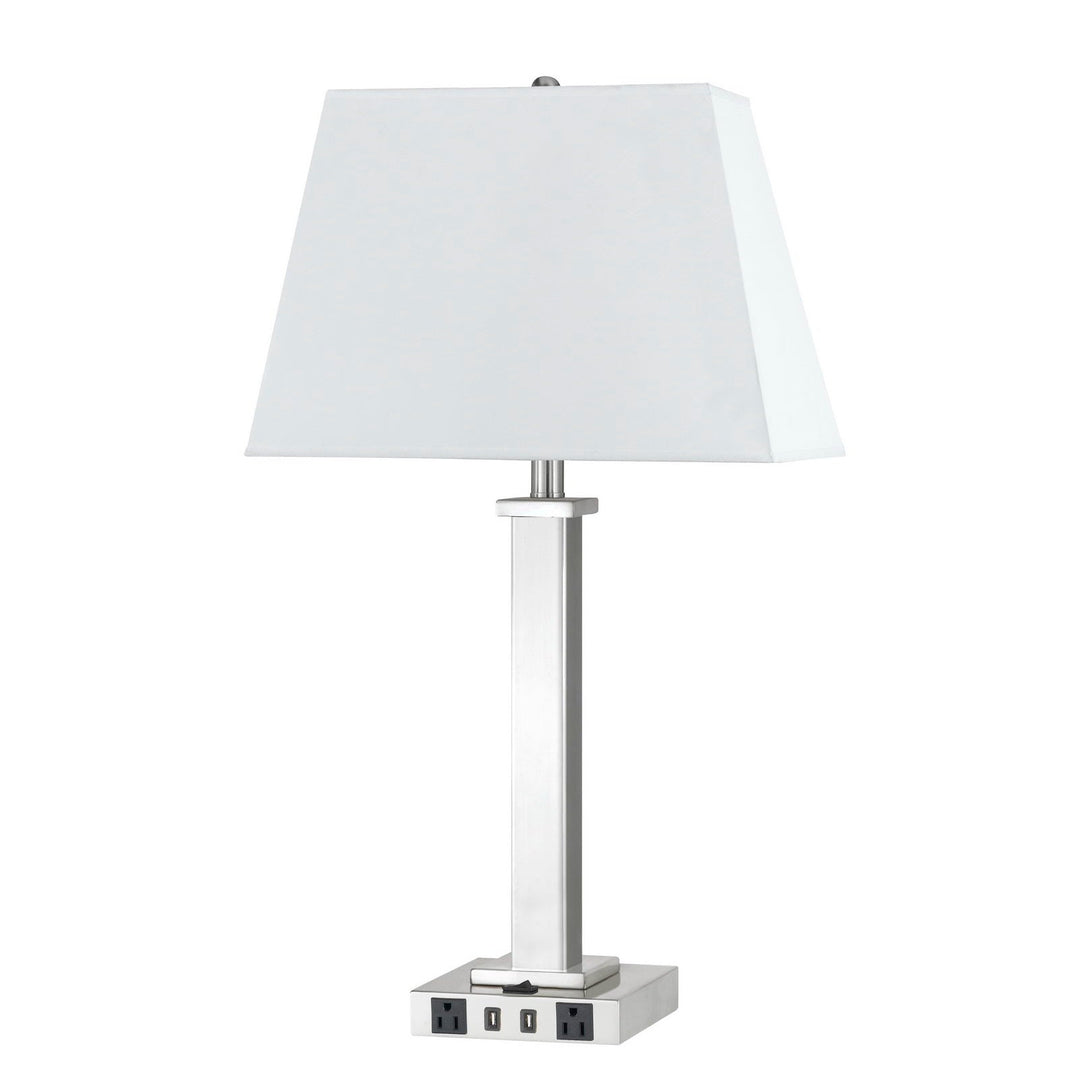 ##Antique Hardware## 100W METAL NIGHT STAND LAMP WITH 2 USB AND 2 POWER OUTLETS, ON OFF ROCKER BASE SWITCH
