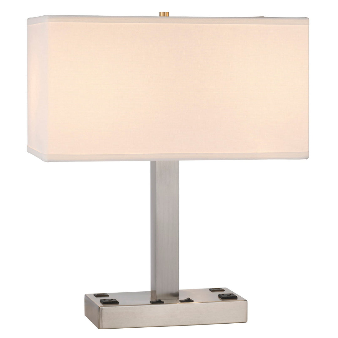 ##Antique Hardware## COLMAR METAL DESK LAMP WITH 2 POWER OUTLETS AND 2 USB CHARGING PORTS