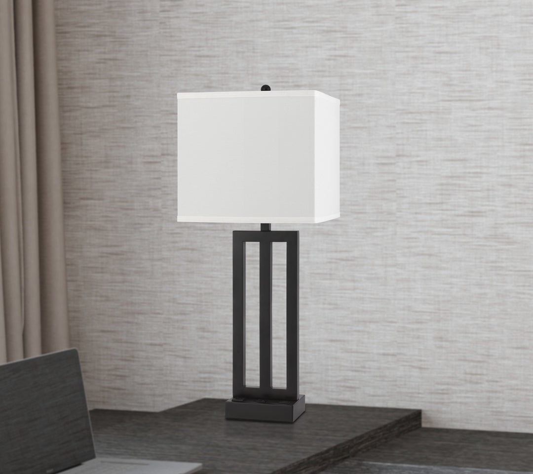 ##Antique Hardware## CACHAN METAL NIGHT STAND LAMP WITH ONE POWER OUTLETS AND 1 USB CHARGING PORT