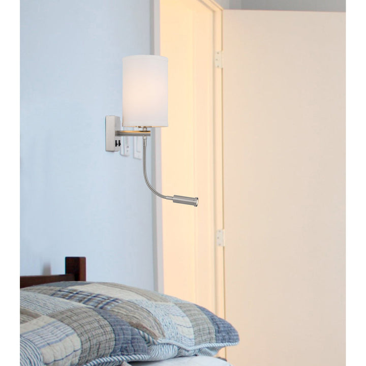 ##Antique Hardware## 60W LAKEWOOD WALL LAMP WITH 1W INTERGRATED LED READING LAMP