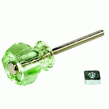 ##Antique Hardware## 1 Inch Hexagon Crystal Glass Cabinet & Furniture Knobs (Several Colors)