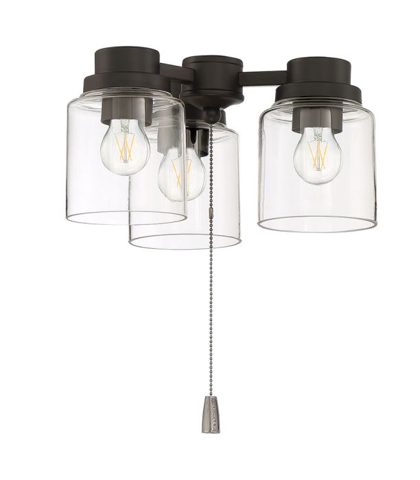 ##Antique Hardware## 3 Light Universal Light Kit in Flat Black
