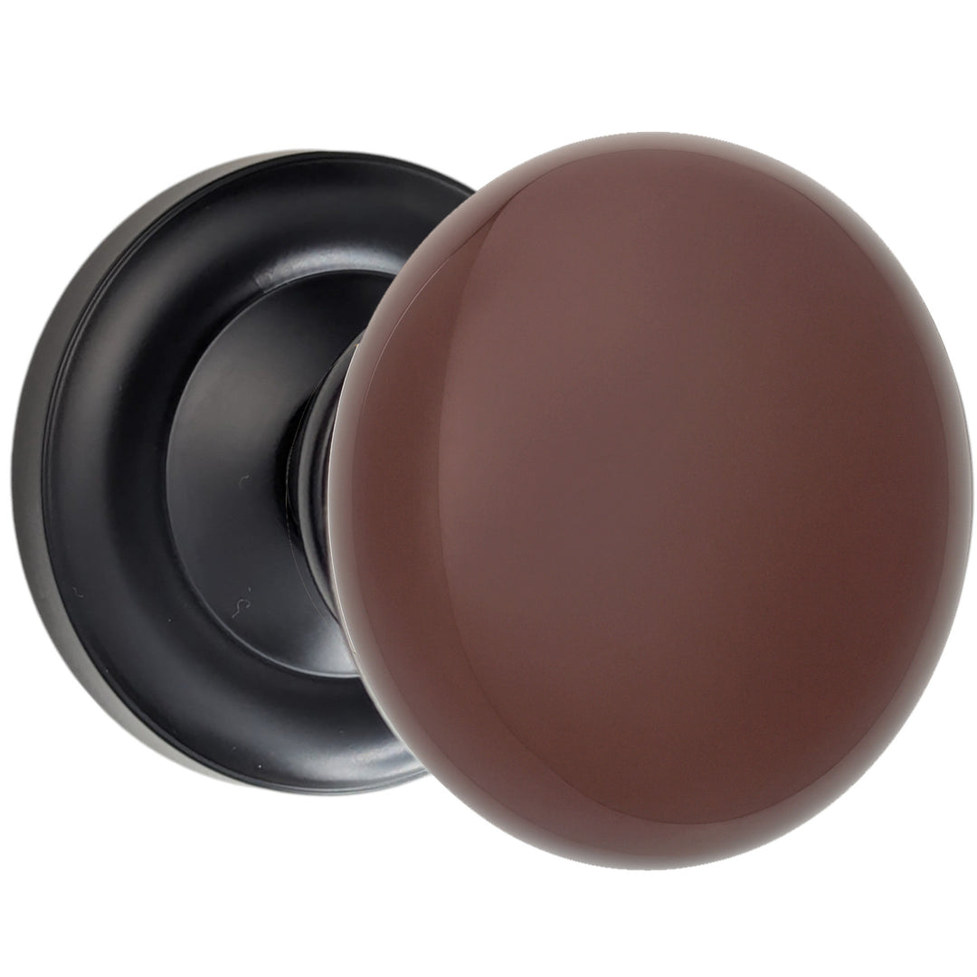 ##Antique Hardware## Magnifique™ Classic Door Set with Brown Porcelain Knobs (Several Finishes Available)