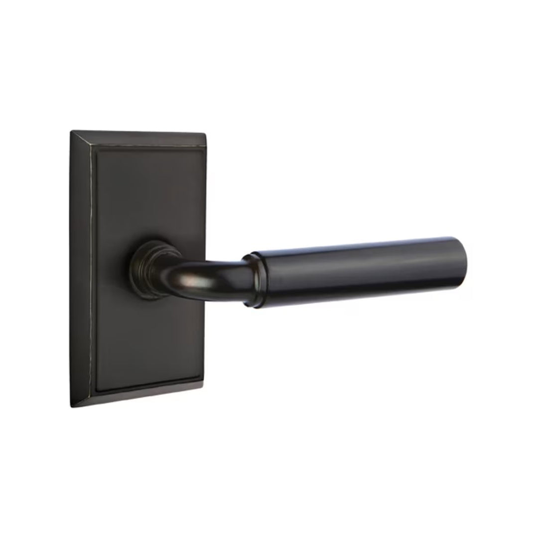 Emtek Solid Brass Manning Lever With Rectangular Rosette (Several Finishes Available)